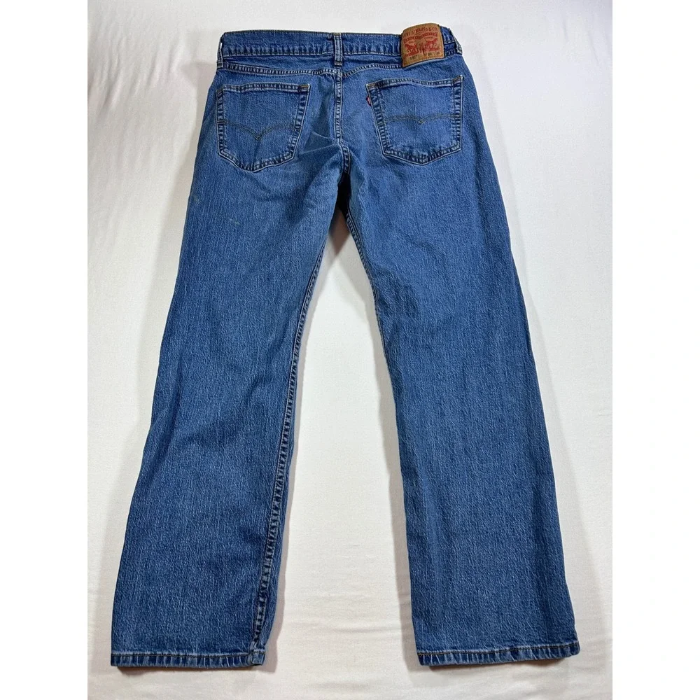 Levis 505 Regular Fit Straight Leg Jeans Mens 36x29 Medium Wash Blue 00505-2217